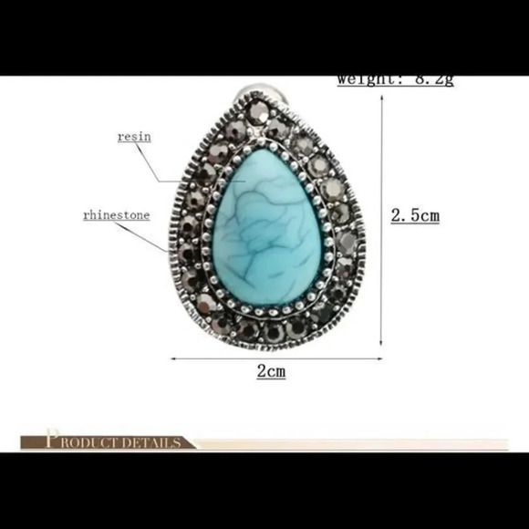 Vintage with stone women earring NEW - Picture 4 of 4